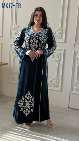 صورة جلابية مخمل تركوازMK